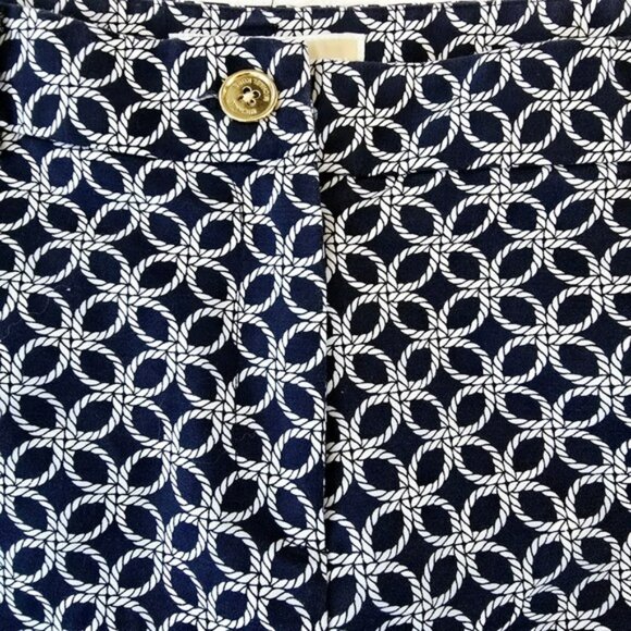 Michael Kors Women's Dress Pants Size 6 Navy Blue White Nautical Straight Leg - Picture 4 of 14